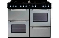 New World NW100DFT Dual Fuel Range Cooker - Silver